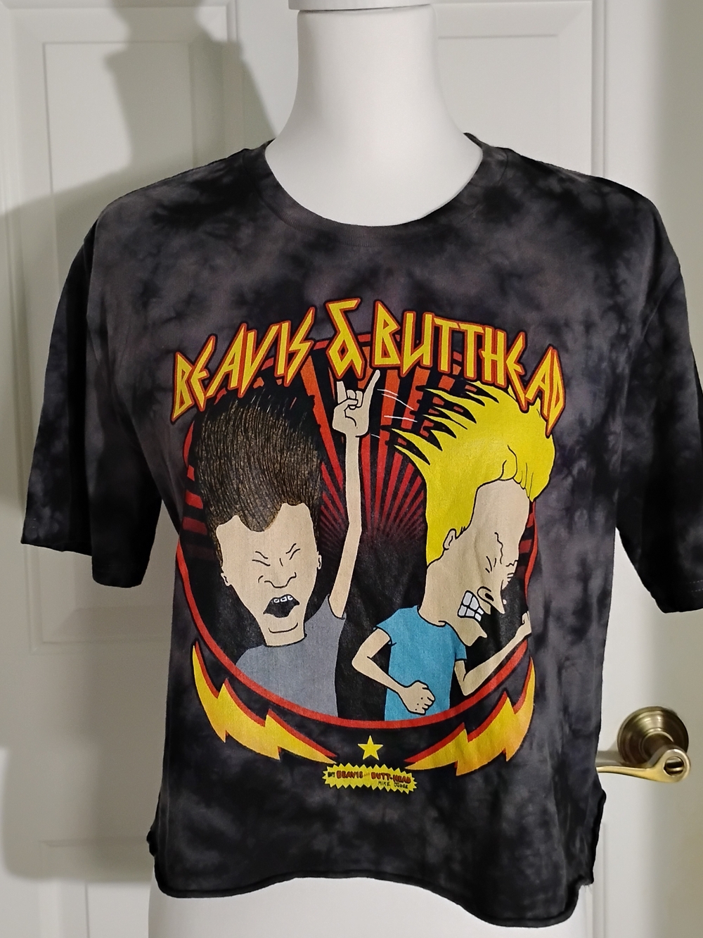 Beavis & Butt-Head Graphic Tie-Dye Short Sleeve Tee - Black